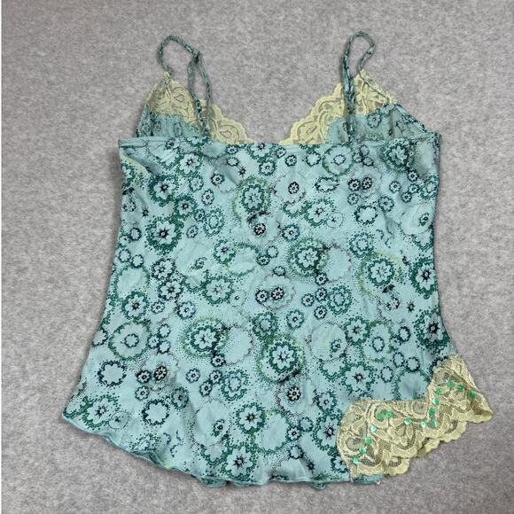 Bebe Womens Size M Y2K Silk Sequin Beaded Cami Tank Top - Picture 2 of 13